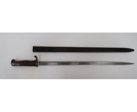 Imperial German Seitengewehr M1898 Regimental Marked Bayonet  20 3/4 inch, single edged, pipe back, quill point blade.  Narro