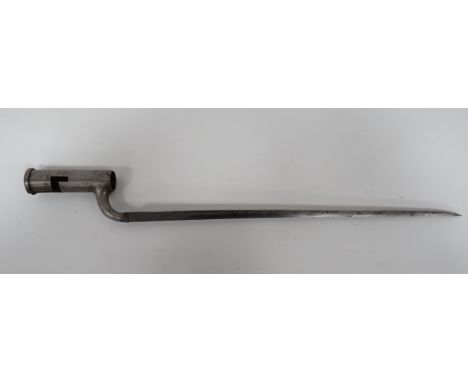 Early 19th Century Brown Bess Socket Bayonet  17 1/4 inch, triangular form blade with hollow ground rear flats.  The forte wi