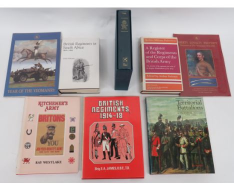 Selection of Various Military Books  including British Regiments In South Africa 1899 - 1902 by Stirling ... Kitchener’s Army