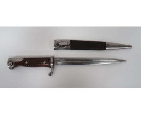 Imperial German Seitengewehr M1898 Shortened Bayonet  8 3/4 inch, single edged, pipe back blade.  Narrow fuller running throu