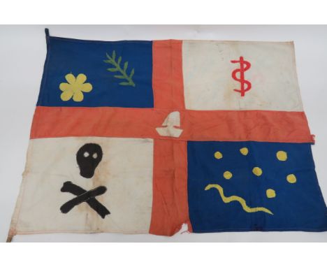 Special Forces SOE Standard 37 x 28 inch, cotton flag with opposite blue and white corners and central red cross. The centre 