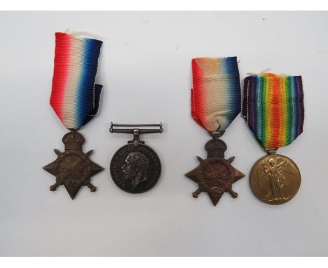 Two WW1 Officer Broken Trios  consisting 1914/15 Star named “2 Lieut E H Butler Wilts R” and War medal named “2 Lieut E H But