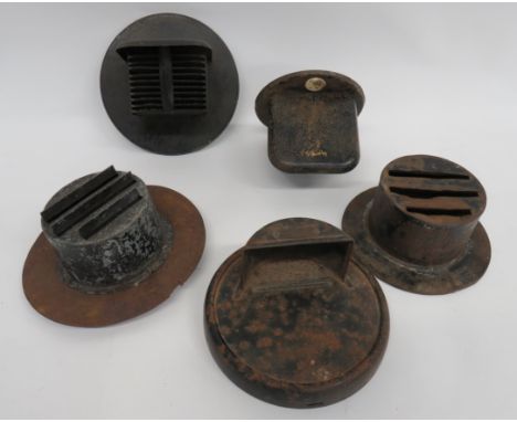 Five Various Vehicle Blackout Lamps  all different models with various grill fronts to only emit a small light.  One made by 