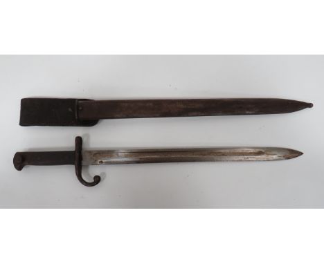 Scarce American M1902 Remington Rolling Block Rifle Bayonet  16 inch, single edged blade with large fuller.  Fuller marked “R