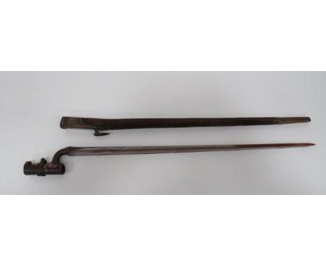 Martini Henry P1876 Socket Bayonet  21 1/2 inch, triangular form, hollow ground blade.  The forte dated “9/85” with various O