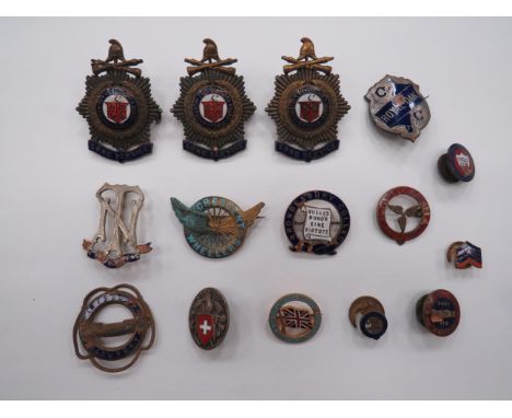 Small Selection of Various Badges  including 3 x plated, gilt and enamel Victoria Country Fire Brigade’s Board Long Service b