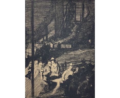 After Frank Brangwyn (British 1867-1956): 'The Mine', lithograph together with a colour print after the same artist max 32cm 