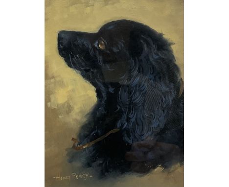 Henry Percy (British 19th/20th Century): Portrait of a Spaniel, oil on board signed 20cm x 15cm