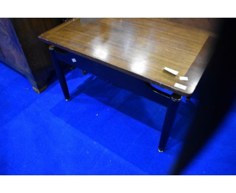 A vintage stylised coffee table having mahogany top on ebonised frame , approx 75 x 49cm