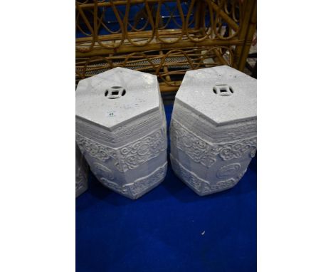 A pair of Oriental style ceramic garden seats, approx 27 x 45cm