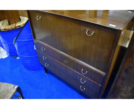 A vintage sapele cocktail cabinet or bureau, approx W97 D48cm