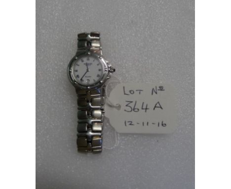 A lady's Raymond Weil stainless steel Parsifal wristwatch, the enamel dial with Roman numerals and dated adjust at 6 o'clock,
