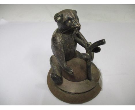 An Edwardian novelty silver pin cushion in the form of a bear, Birmingham 1910 by H V Pithey &amp; Co, registration number 53