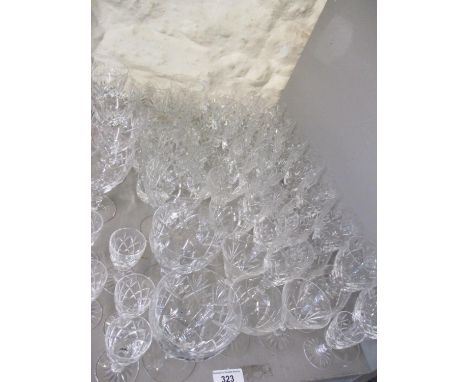 A quantity of cut glass to include Royal Doulton and a Caithness 'Splashdown' glass paperweight 