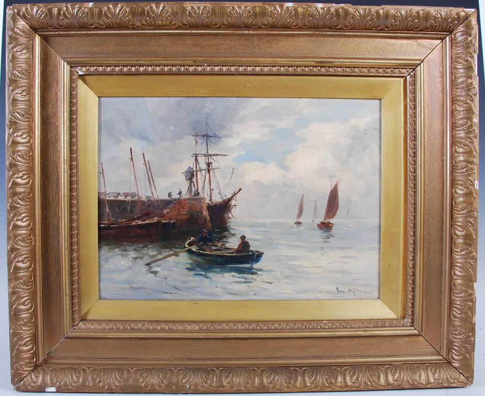 Joseph Milne (1857-1911) Harbour scene oil on canvas, signed lower ...