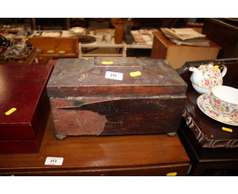 A 19th Century mahogany tea caddy  AF