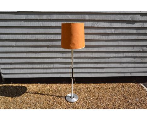 A Danish aluminium standard lamp with original shade 