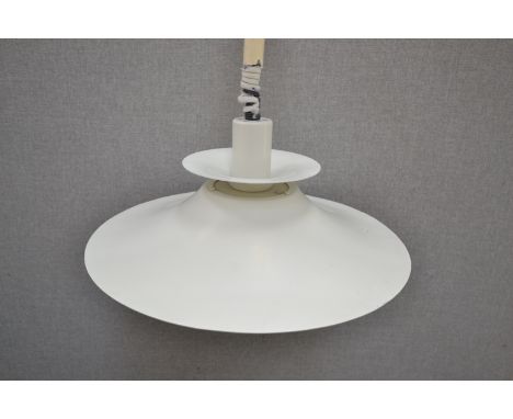 A Danish ceiling light with three tiered shade in Poulsen style, rise and fall fitting 