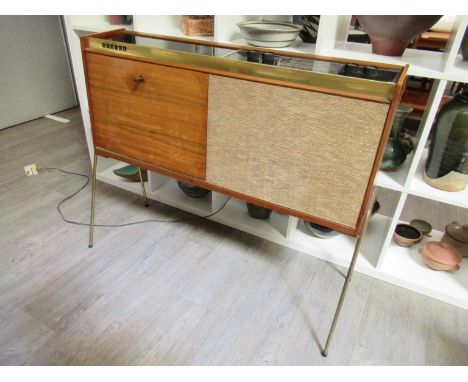 A Soberly free standing music system with Monarch record player. Collectors Electrical Item, see Information Pages