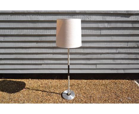 A Danish aluminium standard lamp with original shade 
