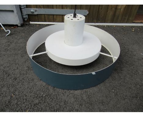 A Fog &amp; Morup Danish pendant light in dark teal and white coloured metal 