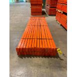 (28x) Teardrop Pallet Rack Beams, 134" X 4", 2-Tab ($10 Loading fee will be added to Buyer's invoice