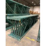 (11x) Teardrop Pallet Rack Uprights, 48" X 20', 3" X 3" Leg, 5" X 8" Footplate ($20 Loading fee will