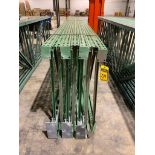 (7x) Teardrop Pallet Rack Uprights, 48" X 16', 3" X 1-5/8" Leg, 3-1/2" X 4" Footplate ($10 Loading f