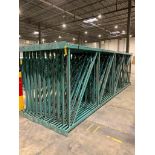 (22x) Teardrop Pallet Rack Uprights, 72" X 20', 3" X 3" Beam, 5" X 8" Footplate ($40 Loading fee wil