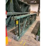 (4x) Teardrop Pallet Rack Uprights, 48" X 18' 6", 3" X 3" Leg, 3" X 4-1/2" Footplate ($10 Loading fe