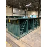 (27x) Teardrop Pallet Rack Uprights, 60" X 16', 3" X 3" Leg, 3" X 5-3/4" Footplate ($50 Loading fee