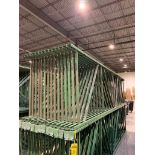 (15x) Teardrop Pallet Rack Uprights, 48" X 16', 3" X 1-5/8" Leg, 3-1/4" X 4-1/4" Footplate ($30 Load