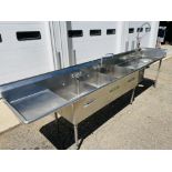 Stainless Steel 3-Compartment Sink with Disposal