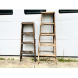 Lot with a 5' Wooden Step Ladder and a 4' Wooden Step Ladder