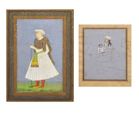 Indian School, circa 1700 - Deccan manuscript folio page depicting Neknam Khan (d. 1672), a eunuch who served as Commander in