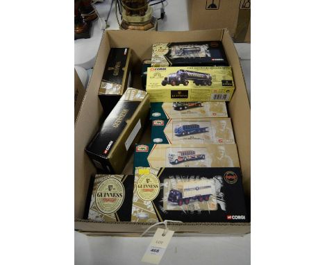 A selection of Corgi diecast model commercial vehicles, six branded Guinness vehicles, 54 Drayman's Range. (11)