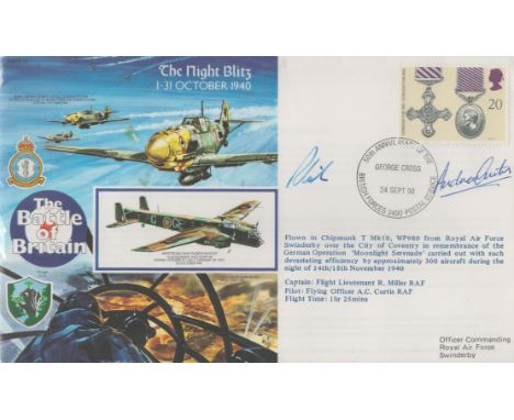 Cpt Fl Lt R. Miller RAF and F/O A.C Curtis RAF signed FDC PM 50th Anniversary of the George Cross 24 Sept 90 British Forces 2