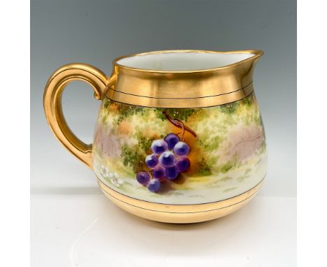 This stunning Pickard water pitcher is hand-painted with the delicate Dessert Garden pattern, showcasing vibrant fruit motifs