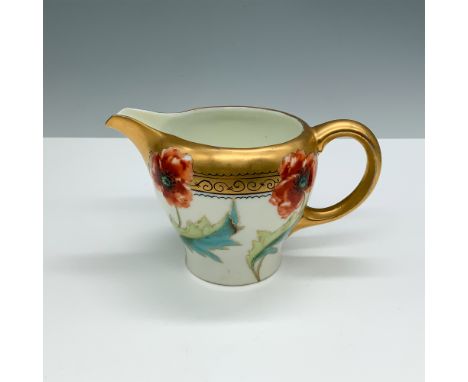 A beautifully crafted Pickard China creamer in the Secession pattern, showcasing an exquisite hand-painted design of vibrant 