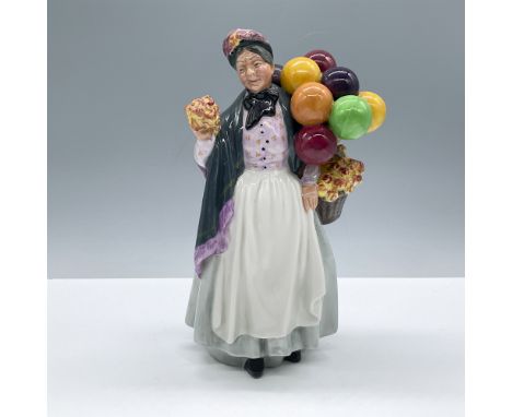 Glossy porcelain. From the Balloon Characters series. Features a lovely lady dressed in a purple blouse and gray shawl. Royal