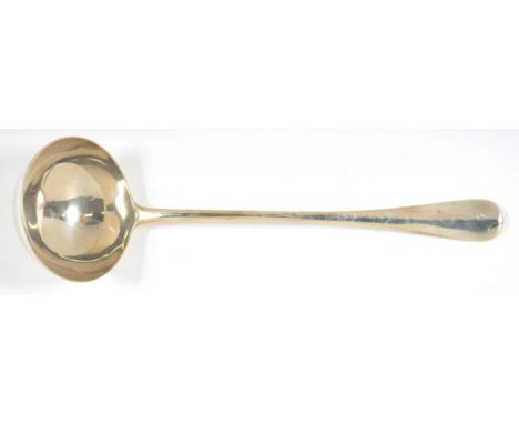 A VICTORIAN SILVER SOUP LADLE, LONDON 1897, 8OZS 9DWTS++GOOD CONDITION