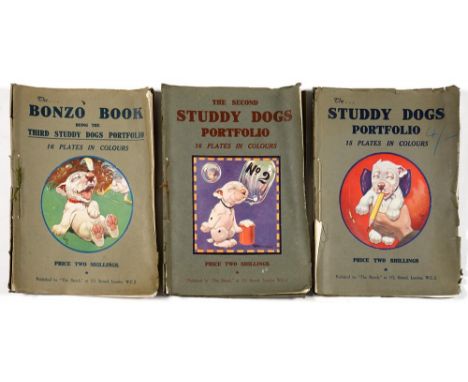 GEORGE E. STUDDY, THE STUDDY DOGS PORTFOLIO; THE SECOND STUDDY DOGS PORTFOLIO AND THE BONZO BOOK BEING THE THIRD STUDDY DOGS 