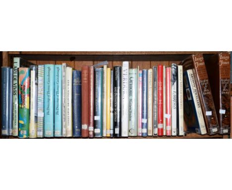 ONE SHELF OF MISCELLANEOUS ART AND ANTIQUE REFERENCE BOOKS