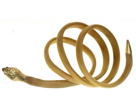 A SILVER GILT SNAKE BRACELET, MARKED 935 ++WITH LIGHT WEAR CONSISTENT WITH AGE