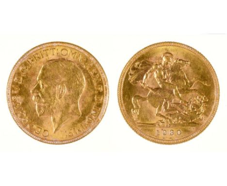 GOLD COIN. SOVEREIGN, 1930++WITH LIGHT WEAR AND SCRATCHES CONSISTENT WITH AGE