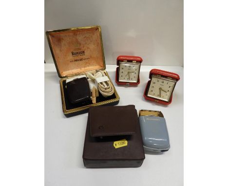 Old Razor, Travel Alarm Clock etc 