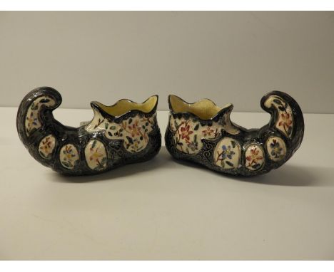 Pair of Ceramic Glazed Clogs 