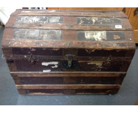 Wood Bound Dome Top Trunk 