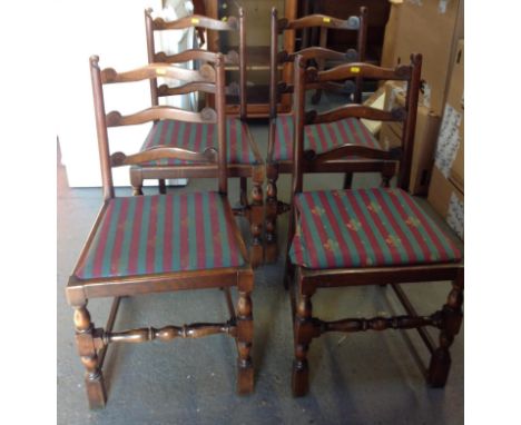 Set of 4x Ladder Back Dining Chairs 