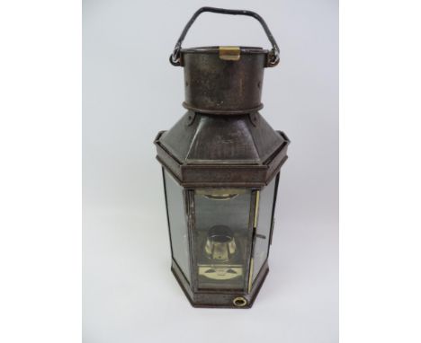 Railway Lamp with Brass Burner - 42cm High 